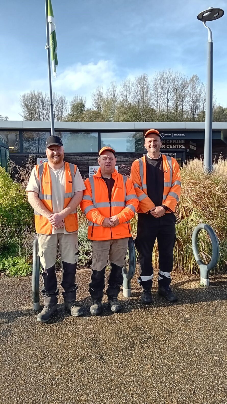 3 workers in high vis