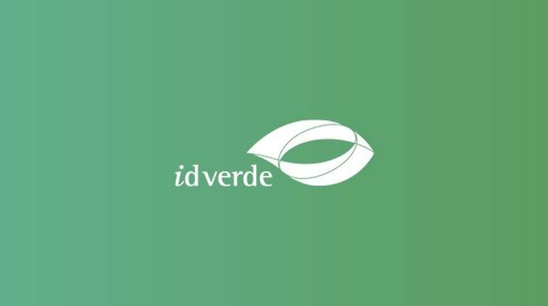 idverde logo in white on green gradient background